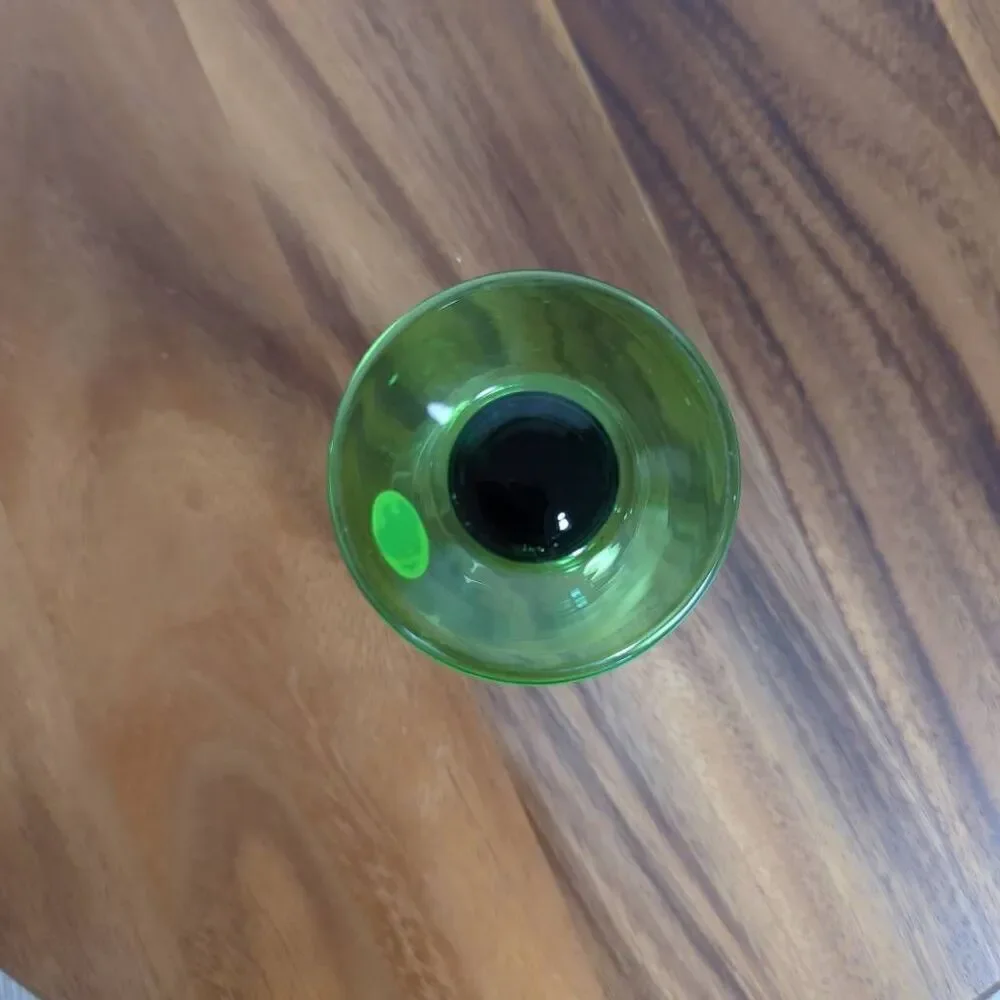 German Roemer Bockling Wine Glass Etched Grapes Design Beehive Green Stem